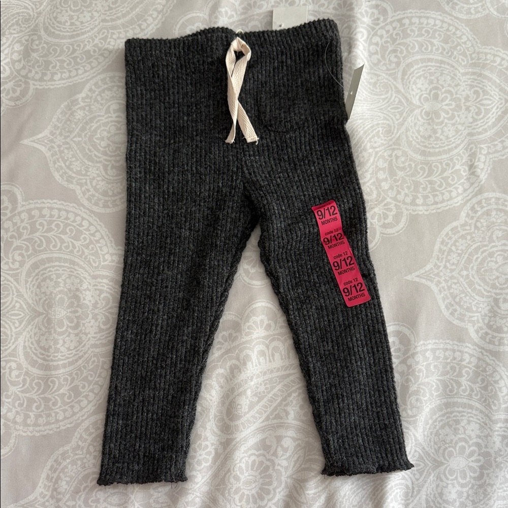Zara Dark Gray Kids Ribbed Leggings